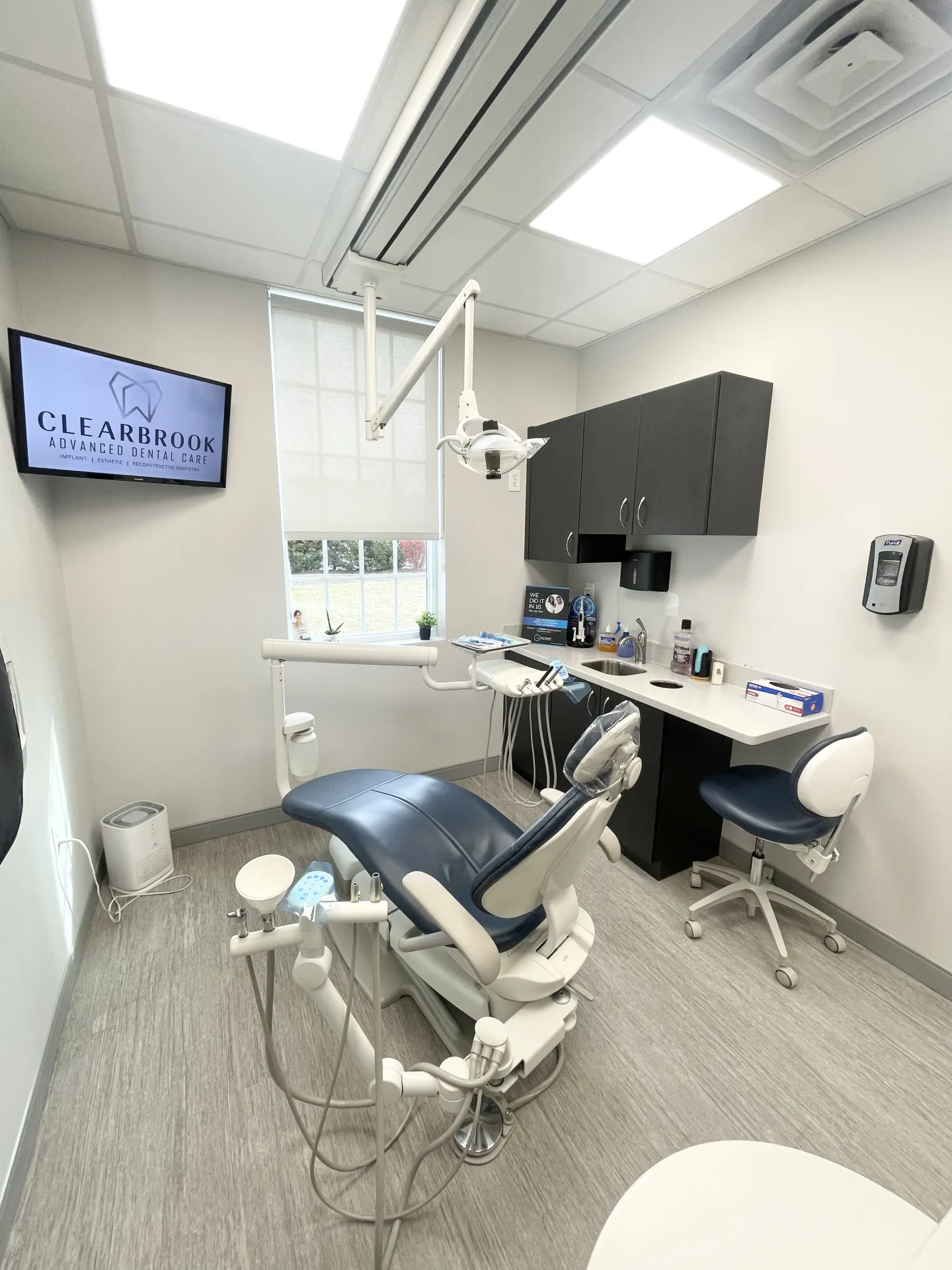 Clean, modern reception counter at Clearbrook Advanced Dental Care