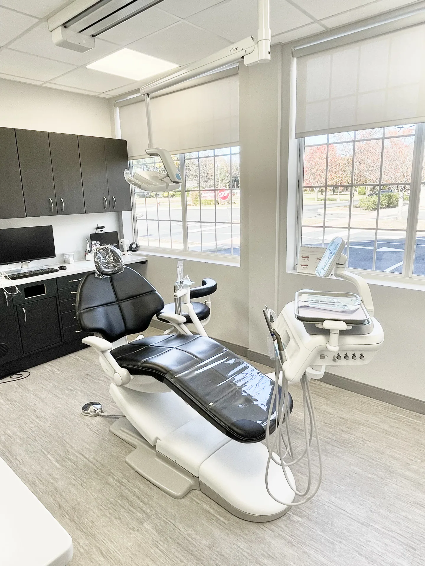 Dental chair and instrument panel in operatory at Clearbrook Advanced Dental Care