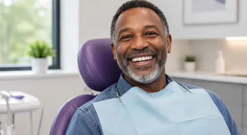 All-on-4 dental implant treatment — a full arch bridge on four implants